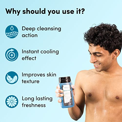 Image of Man Matters 3 in 1 Action Charcoal Body Wash (Pack of 2) | Menthol, 5% Niacinamide & Activated Charcoal Beads | For Instant Cooling & Odor Protection | 500ml