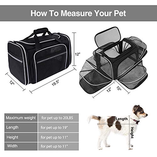 MASKEYON Transportador de viagem grande aprovado pela TSA Airline, 4 lados expansível com 2 bolsos d