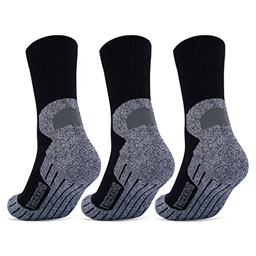 Produktfoto von 3 Paar Sportsocken Herren Damen Laufsocken Funktionssocken Wandersocken Stoßabfedernd 16101 (Grau 43-46)