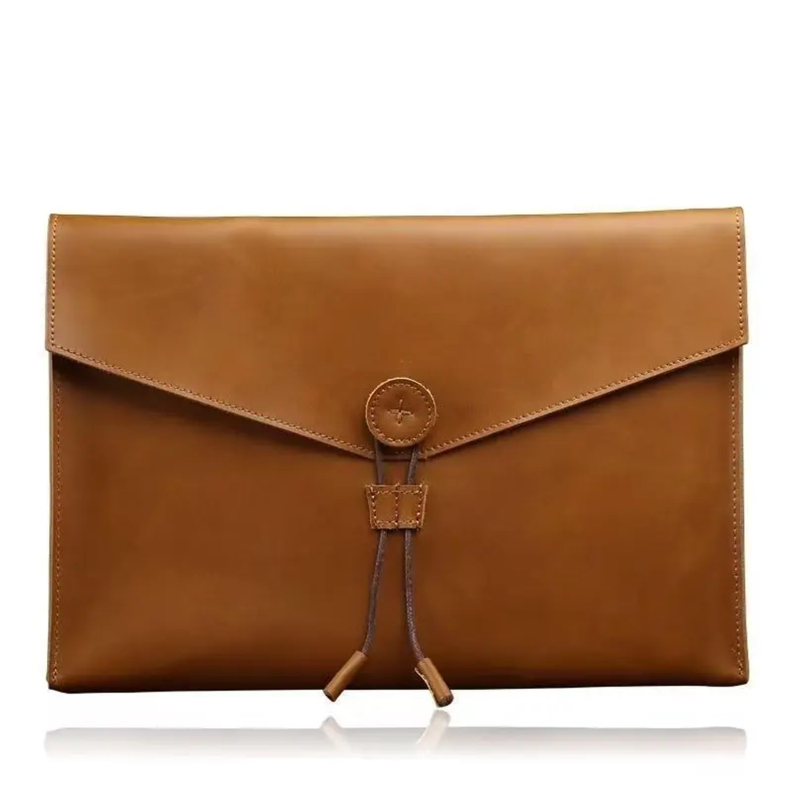 Portadocumenti in Pelle Borsa portadocumenti in vera pelle A4, raccoglitore a forma di mucca, Crazy Horse Official, semplice e casual(Coffee)