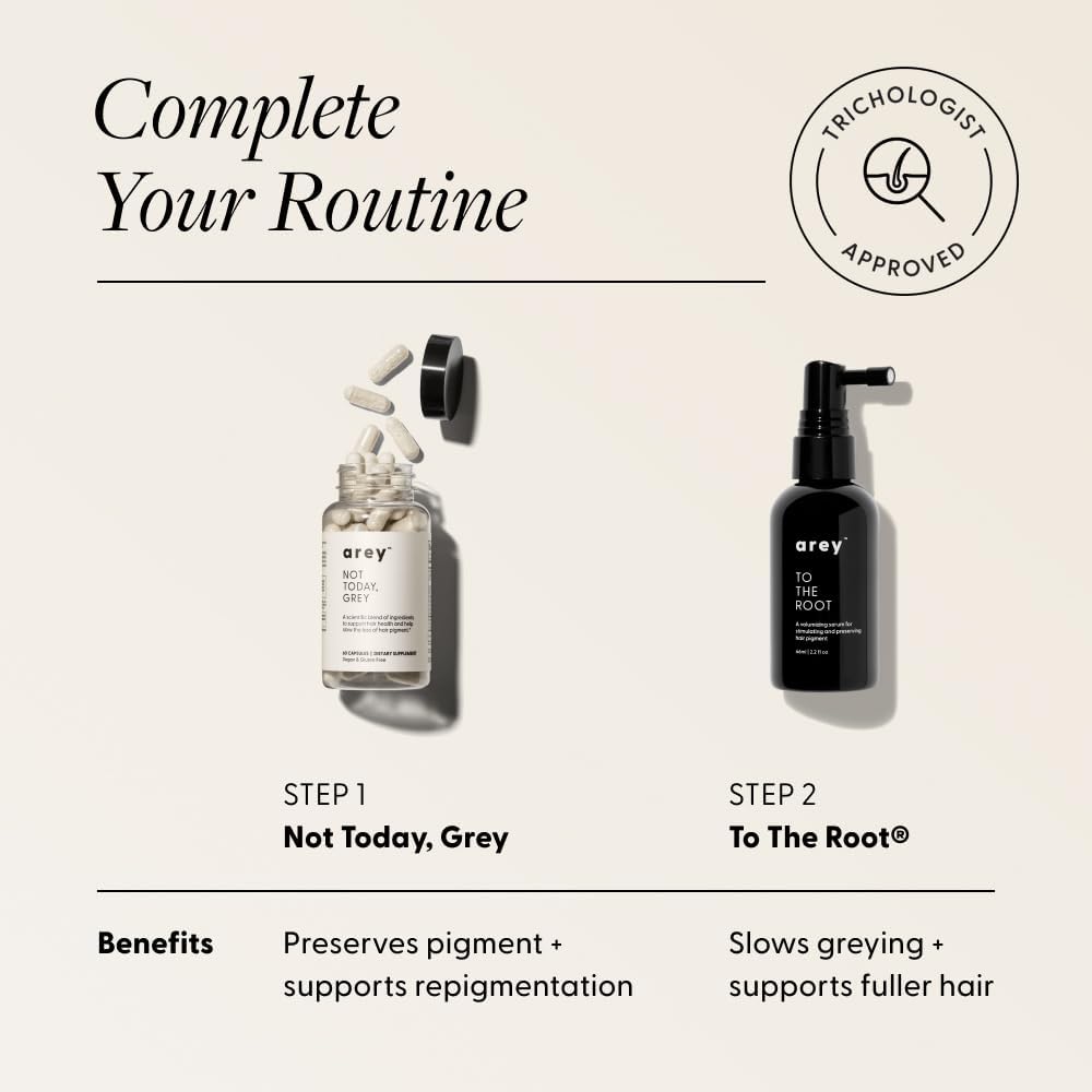 Arey Not Today, Grey Daily Hair Supplement for Women & Men | Slows Grey Hair Growth & Repigment in 3-6 Months | Promotes Healthier, Thicker Hair | Biotin, B +D Vitamins | Vegan & Gluten Free (1 Month) - Image 6