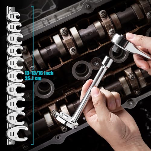 Image of DURATECH 10-Piece 3 /8 inch Drive Crowfoot Wrench Set, Flare Nut Wrench Set