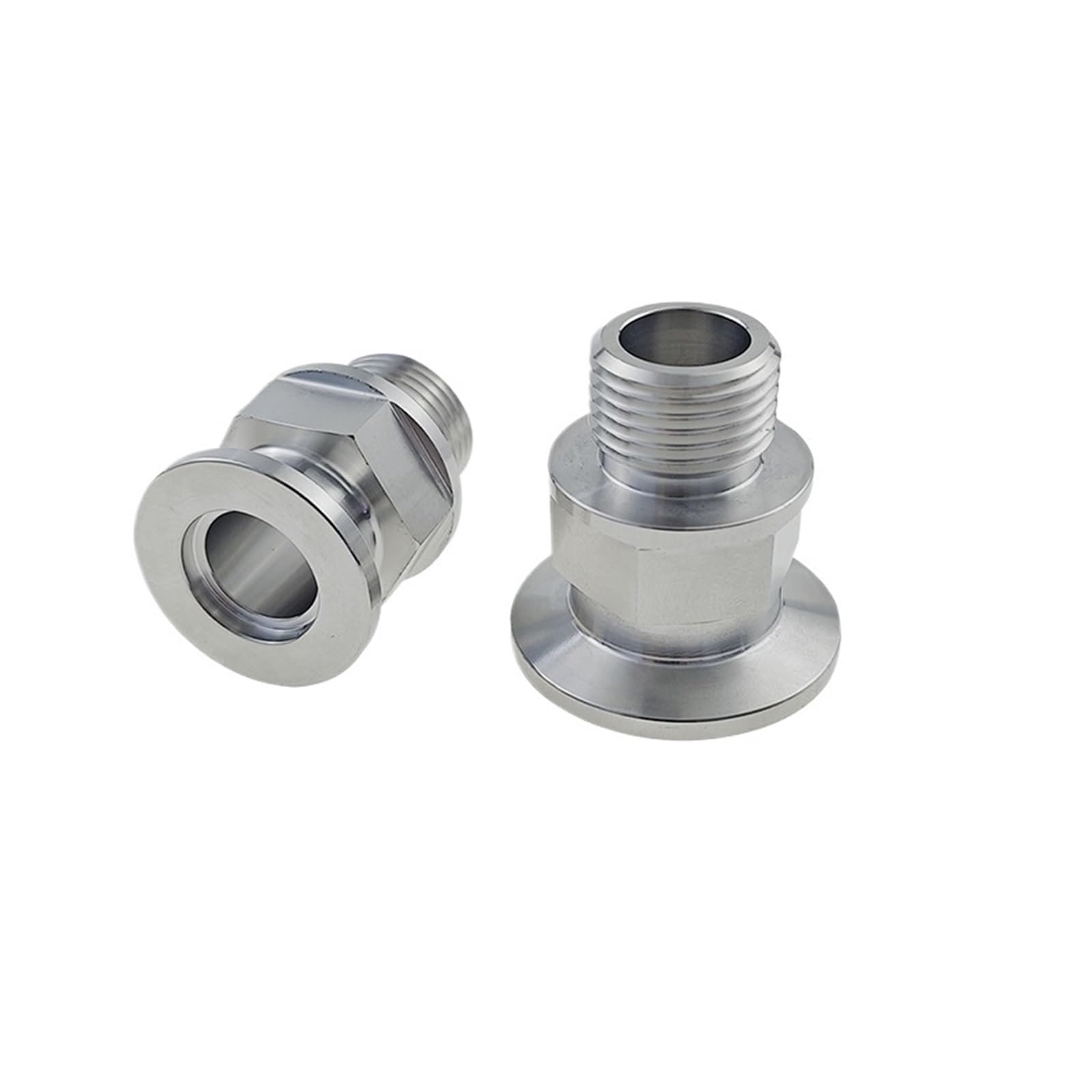 SQGGMOAUSC 1pc KF16 KF25 Vacuum to G1/8" 1/4" 3/8" 1/2" 1" BSPP Male Thread Stainless Steel Flange Pipe Hex Pipe Fitting(G Thread,KF25_1")