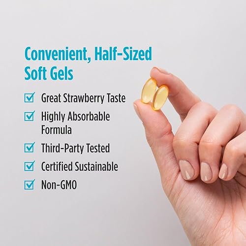 Miniatura 6 de Nordic Naturals Ultimate Omega Minis fresa, 0.01 onzas, 90 softgels., RUS-06100, 90, 90