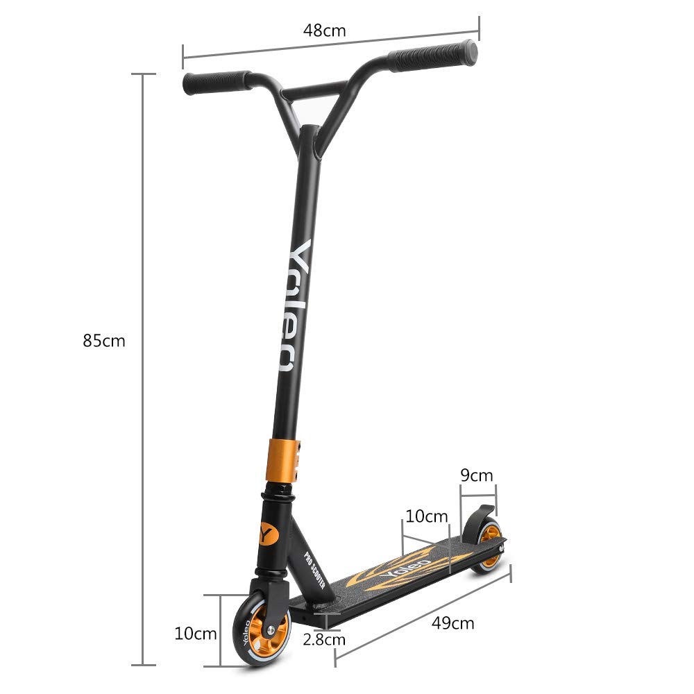 Yoleo Trottinette Freestyle Stunt – Rotation 360° Guidon, Robuste Pour Sauts & Acrobaties, Frein Réactif, Dès 8 Ans