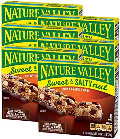 Nature Valley Granola Bars, Sweet and Salty Nut, Dark Chocolate Peanut & Almond, 6 Bars, (Pack of 6)