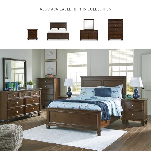 Image of Signature Design by Ashley Danabrin Traditional Full Panel Bed with Tapered Feet, Foundation or Box Spring Needed, Dark Brown