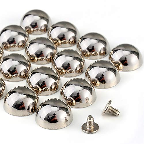 Yoranyo 20 Sets 15X8Mm Dome Spikes And Studs 19/32" Handbag Feet Silver Color Round Spikes Screw Back Studs And Spikes For Clothing Shoes Leather Craft Belts Bags Accessories With Installation Tool #TOP3