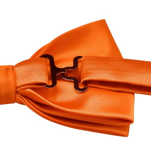 Image of GUSLESON Men's 3-pc Solid Color Bow Tie Gift Set - Double‑Fold Pre-Tied Bow Tie, Pocket Square, Cufflinks - Wedding Formal Party