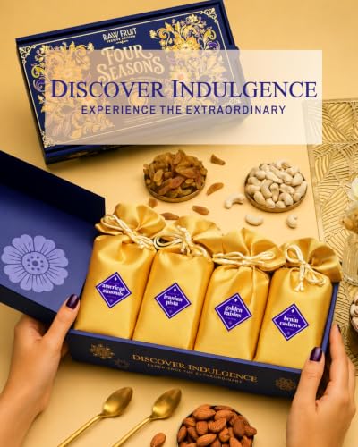 Image of Hyperfoods Rakhi For Bhaiya Bhabhi With Dry Fruits Rawfruit Four Seasons Collection 400g Rakhi Set For Brother and Bhabhi With Dryfruit Gift Hamper for Bhaiya Bhabhi