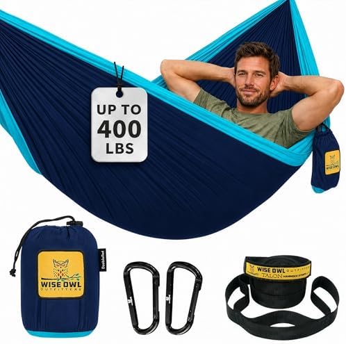 Wise Owl Outfitters Camping Hammock – up to 500lbs Portable Hammo...