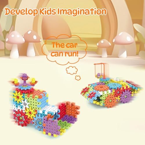 Gears Building Blocks, STEM Educational Toys 234 PCS Gears Building Toys Kids Tool Set with Electric Drill, Electric Gear Building Blocks Birthday Gifts for Kids Age 3+