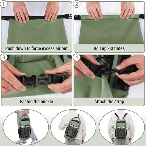 Pimoys 25L Waterproof Roll-Top Backpack