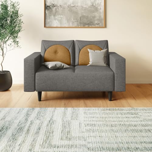 Image of Interio by Godrej Sofa Windle 2-Seater Fabric Sofa for Living Room, 3-Years Warranty, Solid Wood, Taupe and Camel