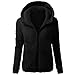 Chaqueta Mujeres de Invierno de Lana Cálida Cremallera Abrigo con Capucha Casual Suéter Abrigo de Algodón Outwear Hoodie riou