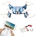 Produktbild AICase Syma X21W WiFi FPV Mini-Drohne mit extra 2 Stück Batterien 2,4 GHz 4CH 6-Achsen-Kamera Live-Video LED-Nano-Tasche 360-Grad-Drehung RC Quadcopter mit Gyro App-Steuerung Blau