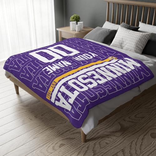 Image of ANTKING Minnesota Throw Blanket for Men Women Boy Custom Name and Number Gifts