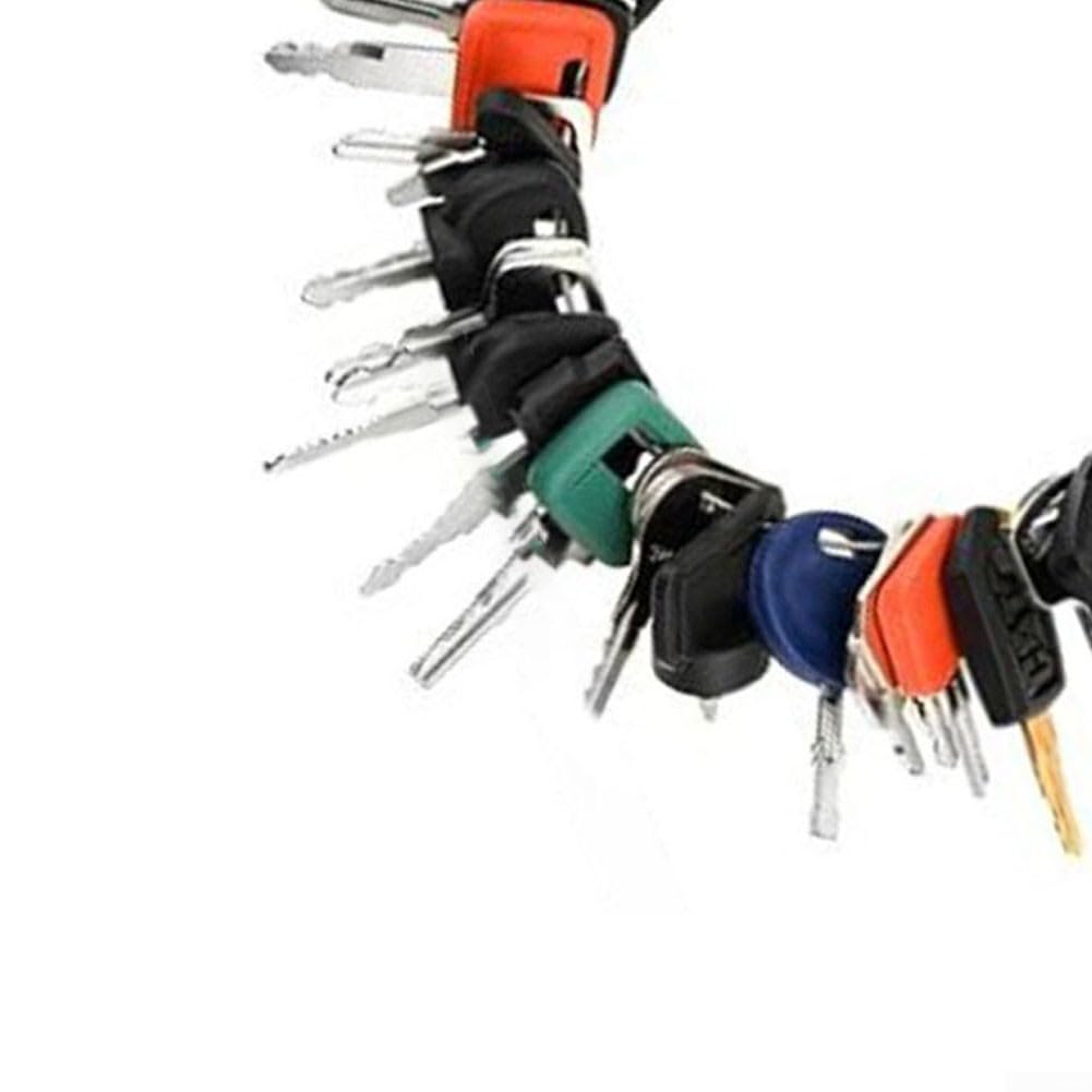 Heavy Equipment Jeu de clés d'allumage 55 pièces pour engins de chantier, compatible avec chat et chenille, clés métalliques sur anneau réglable