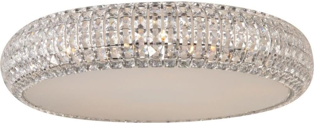 ET2 Lighting Bijou 4-Light Flush Mount | Polished Chrome Finish | Crystal Glass | Modern Ceiling Mounted Light Fixture for Bedrooms and Hallways | Hardwired Ceiling Installation | E21800-20PC