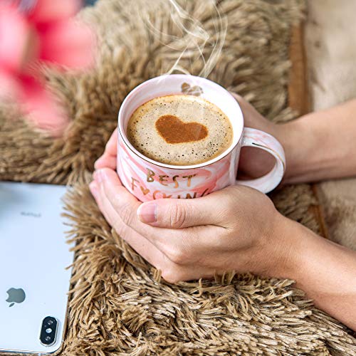 Hendson Girlfriend Birthday, Anniversary, Romantic Gift - Best Girlfriend Ever - Funny Cute Couple Birthday Gifts Ideas For Girlfriend, Her, Couples - Pink Marble Mug, Ceramic 11.5Oz Coffee Cup #TOP4