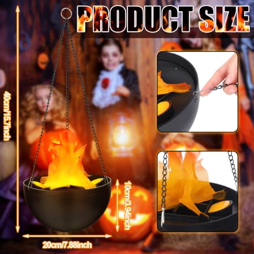 Image of Baquler 8 Pcs Halloween 3D Fake Fire Light 110v LED Artificial Hanging Flame Light Realistic Campfire Halloween Lamp Prop Flame for Christmas, Festival, Night Club, Party Decor