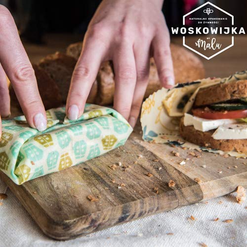 Cera de abeja M Malu pack de 3 evita el plástico y conserva comida fresca 5