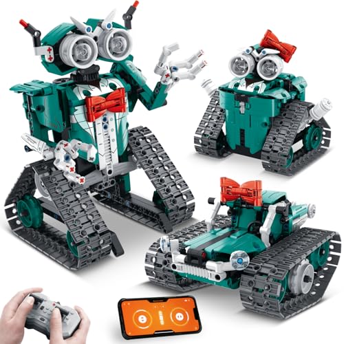 Image of IQKidz APP /Remote Control STEM Building Kits for Kids Ages 8-12 - 3 in 1 RC Robot Car Toys, 440 Pcs Educational Science Projects, Gift Ideas for Boys Girls