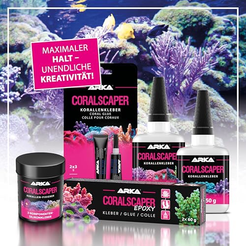 Korallenkleber Mörtel 1000 g – für Riffgestein, Keramik, Korallen & Ableger im Meerwasseraquarium – schnell abbindend, sicher, silikatfrei und einfach zu verarbeiten – ARKA Reefscaper