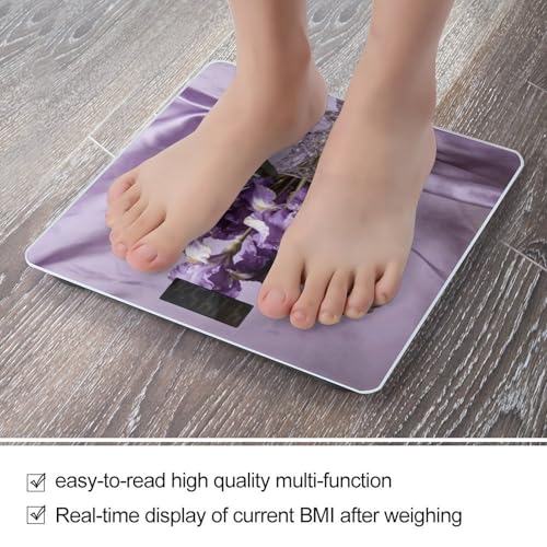 Báscula digital elegante violeta con pantalla LCD grande miniatura 5
