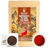 WEETEE Emperor's Pu Erh Tee Beutel, 100 Stück, gereifter, fermentierter chinesischer Yunnan-Dunkeltee, holzige Dattelnoten, koffeinhaltig