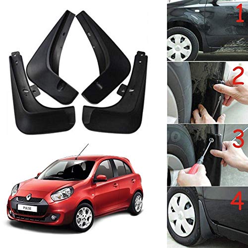 Image of Oshotto (O.E.M Fitting Cup Type) Mud Flap /Splash Guard Compatible with Renault Pulse (Set of 4)