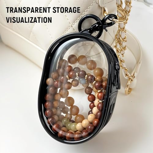 Image of VATTU PVC Transparent Storage Bag for Cable, Chargers, Earphones - Portable Travel Organizer with Quick Release Buckle, Waterproof Small Bag