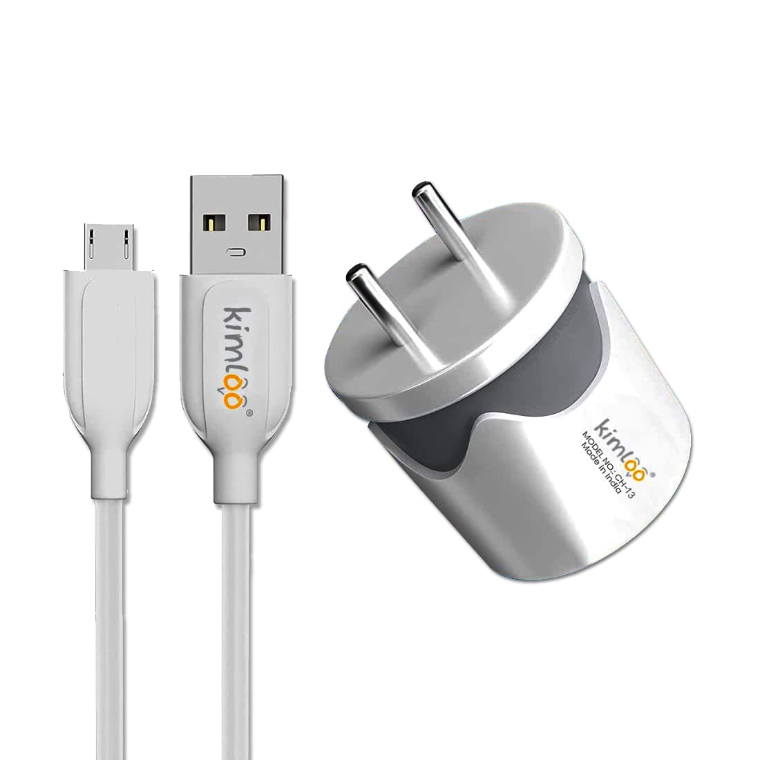 kimloo Dual USB Smart Charger, Made in India 2.4A Quick Charging Dual