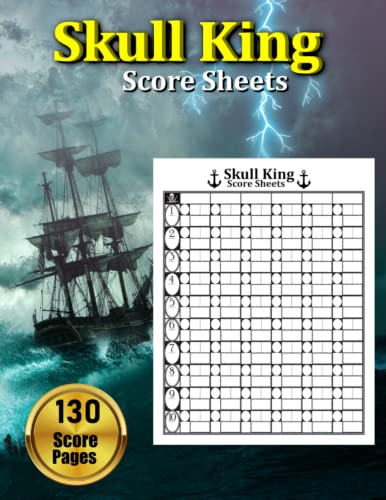 Skull King Score Sheets: 130 Large Score Pads for Scorekeeping, Skull King Score Cards, Skull King Score Pads with Size 8.5 x 11 inches