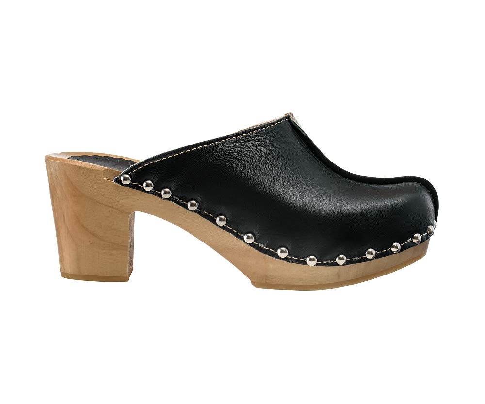 ESTRO Zoccoli in Legno Donna in Pelle Ciabatte Sanitarie Donna CDL03