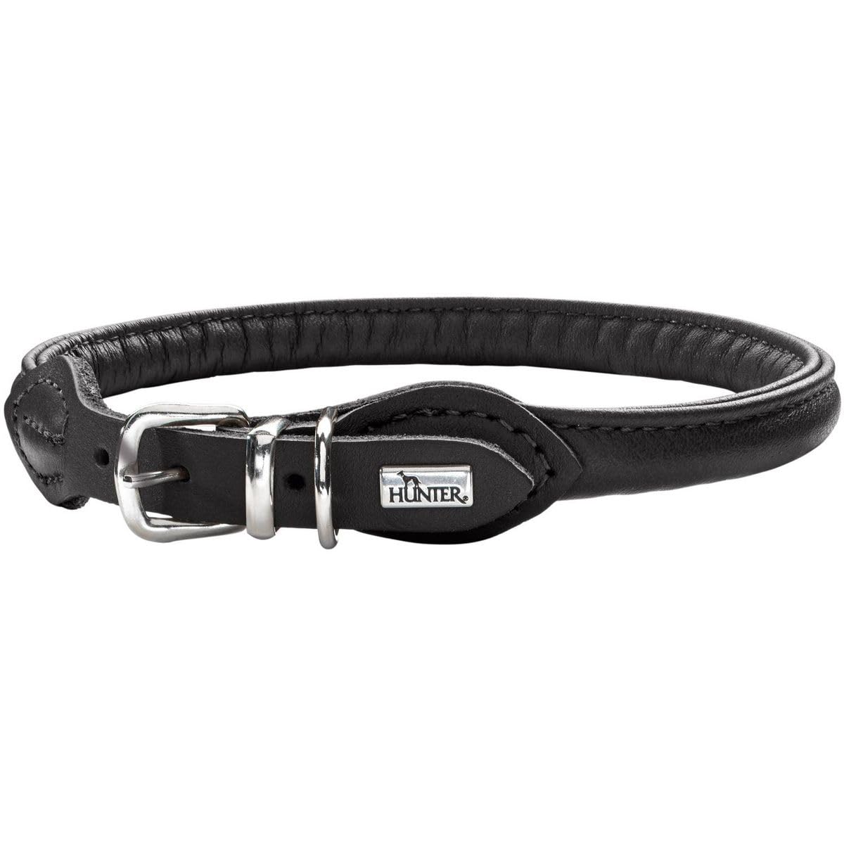 Collier Rond et Souple HUNTER Nappa Noir en cuir d'agneau haut de gamme