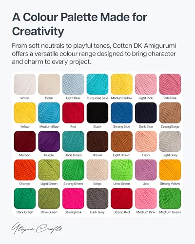 Utopia Crafts Amigurumi Wolle Häkelgarn 50 g – Baumwolle & Acryl, weiches Garn zum Häkeln und Stricken, Nadelstärke 3–4 mm, für Häkelfiguren, Babyspielzeug, Mützen, DIY-Geschenke (1, Zartrosa)