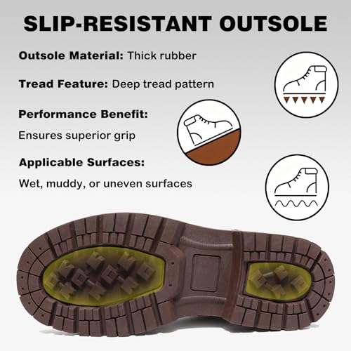 VTASQ Walking Boots Womens Winter Ankle Waterproof Fur Lined Leather Walking Lace Up Zipper Lightweight Outdoor Ladies Warm Shoes Non Slip Mid Calfs Beige 7UK - Image 4