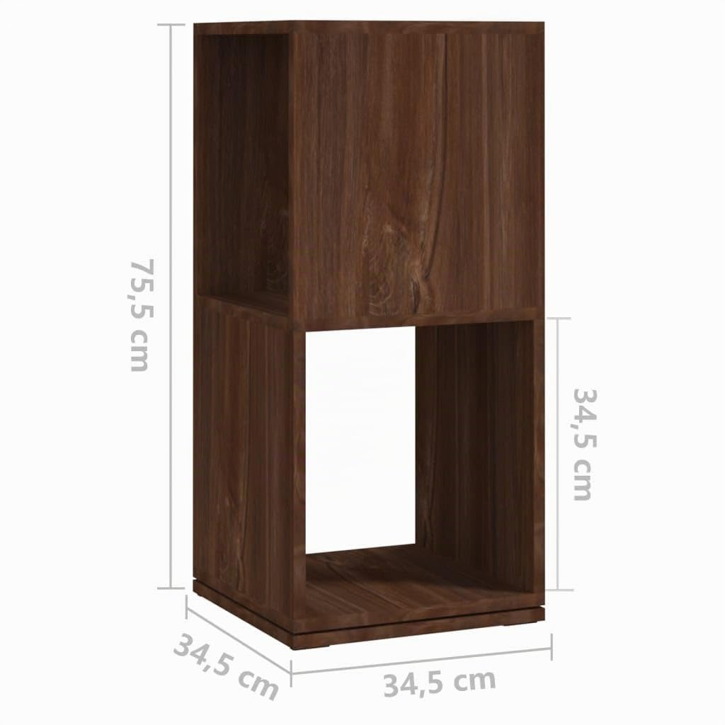 vidaXL Armoire rotative Chêne Marron 34,5x34,5x75,5 cm Bois ingénierie