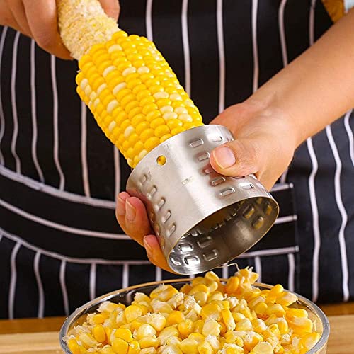 Image of Sweet Corn Striper Corn Cutter Corn Seeds Remover Stainless Steel Unbreakable Corn Cutter Hand Protector Corn Peeler