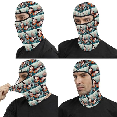 Pasamontaña para hombre y mujer con estampado de mariposa, máscara facial para motocicleta, gorro calentador de cuello miniatura 5