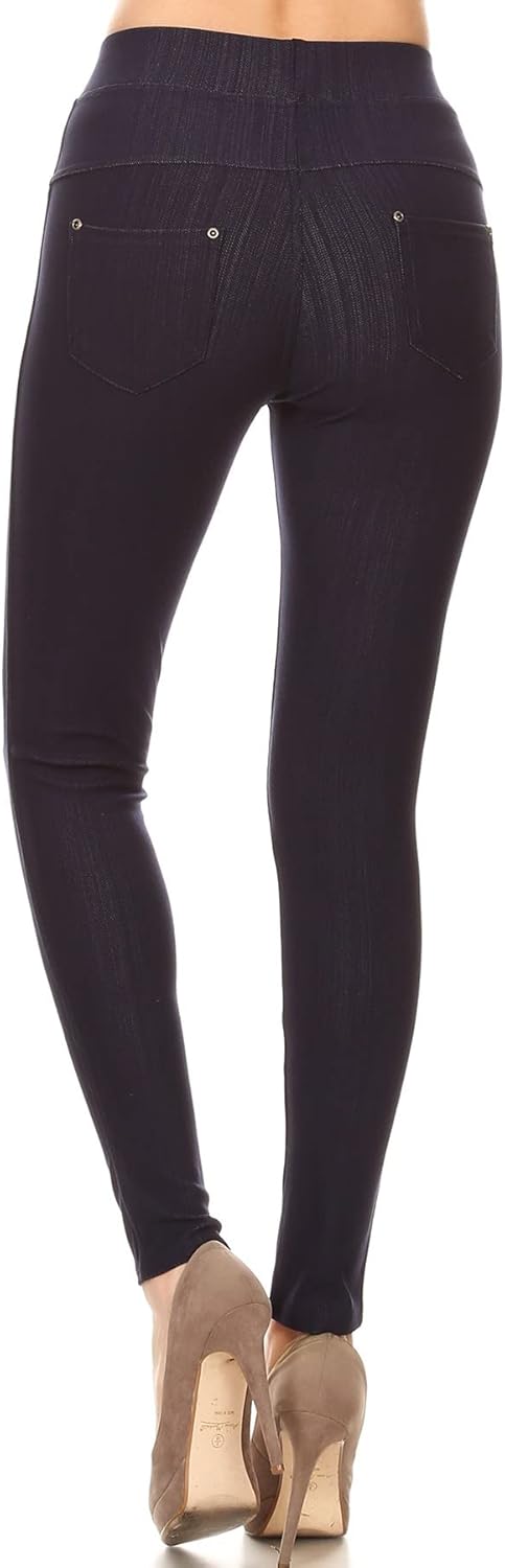 Leggings Depot Women's Cotton Blend Stretch Pull-on Jeggings Casual Pants with Pockets (Available in Plus Size) - Image 3