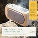 House of Marley Roots Solar Speaker - Portable Bluetooth, IP67 Water-Resistant, 14 Hr Playtime, Solar Charging, Quick Charge, Bottle Opener, Stereo Pair, Eco-Friendly Bamboo Design (Cream)