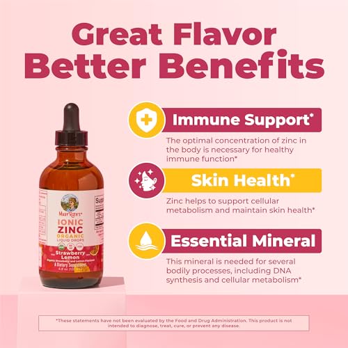 Image of MaryRuth's Organic Liquid Zinc Supplement for Kids & Adults | Immune Support | Skin Health | Antioxidant | Cellular Metabolism | Zinc Sulfate | Vegan | Non-GMO | Sugar Free | Gluten Free | 4 oz
