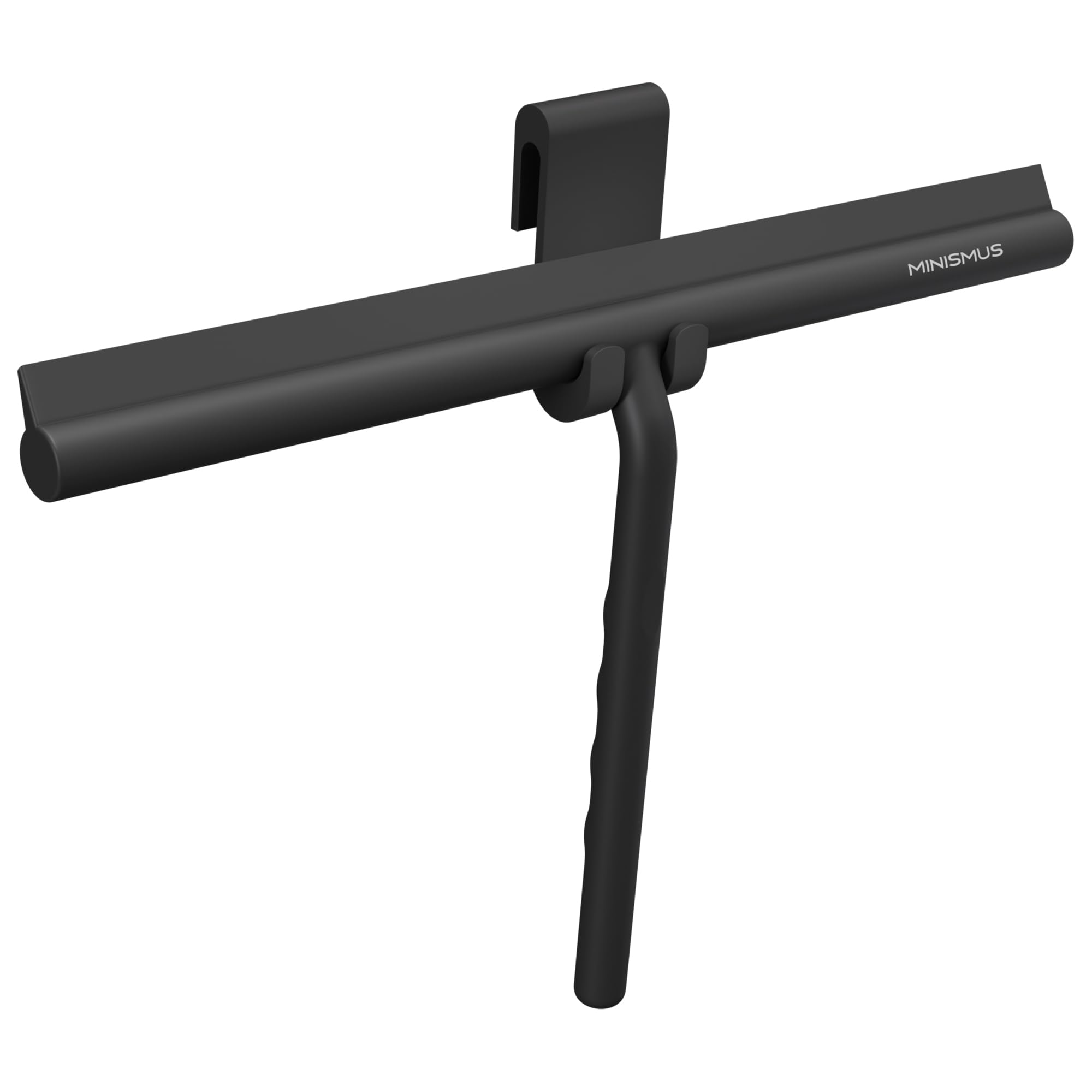 Minismus Shower Squeegee With Hook - Squeegee Shower Cleaner Tool - Silicone Shower Squeegee for Shower Doors - Shower Screen Wiper Blade - Bathroom Squeegee for Shower Scraper (Black, 13'')