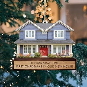 Personalized first christmas in our new home ornament custom house address ornament new home keepsake couples home ornament 2024 family ornament christmas ornament gift for friend  urban country home decor