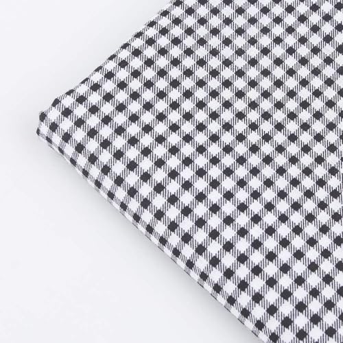 Image of Cotton Fabric DIY Making Supplies Quilting Patchwork Fabric Fat Quarter Bundles DIY for Quilting Cotton Patchwork Cushions (Black, 20 inch x 40 inch)