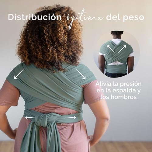 Miniatura 6 de Fular Elástico Portabebé Ergonómico Boba Wrap Sage Green