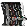 Calcetines de compresión para mujeres y hombres, circulación hasta la rodilla, 8 pares para enfermeras, correr, viajes, atletismo