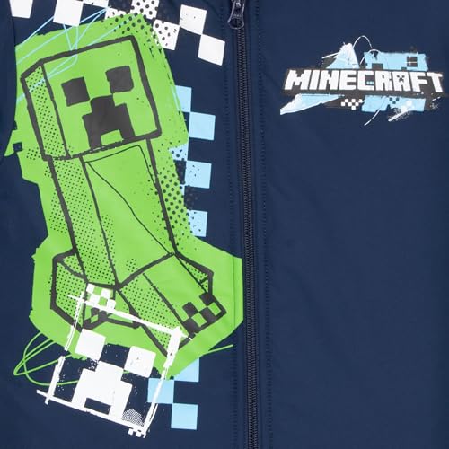 Image of Minecraft Bomber Jacket for Boys, Zip-Up Graphic Print Varsity Jacket for Kids and Toddlers